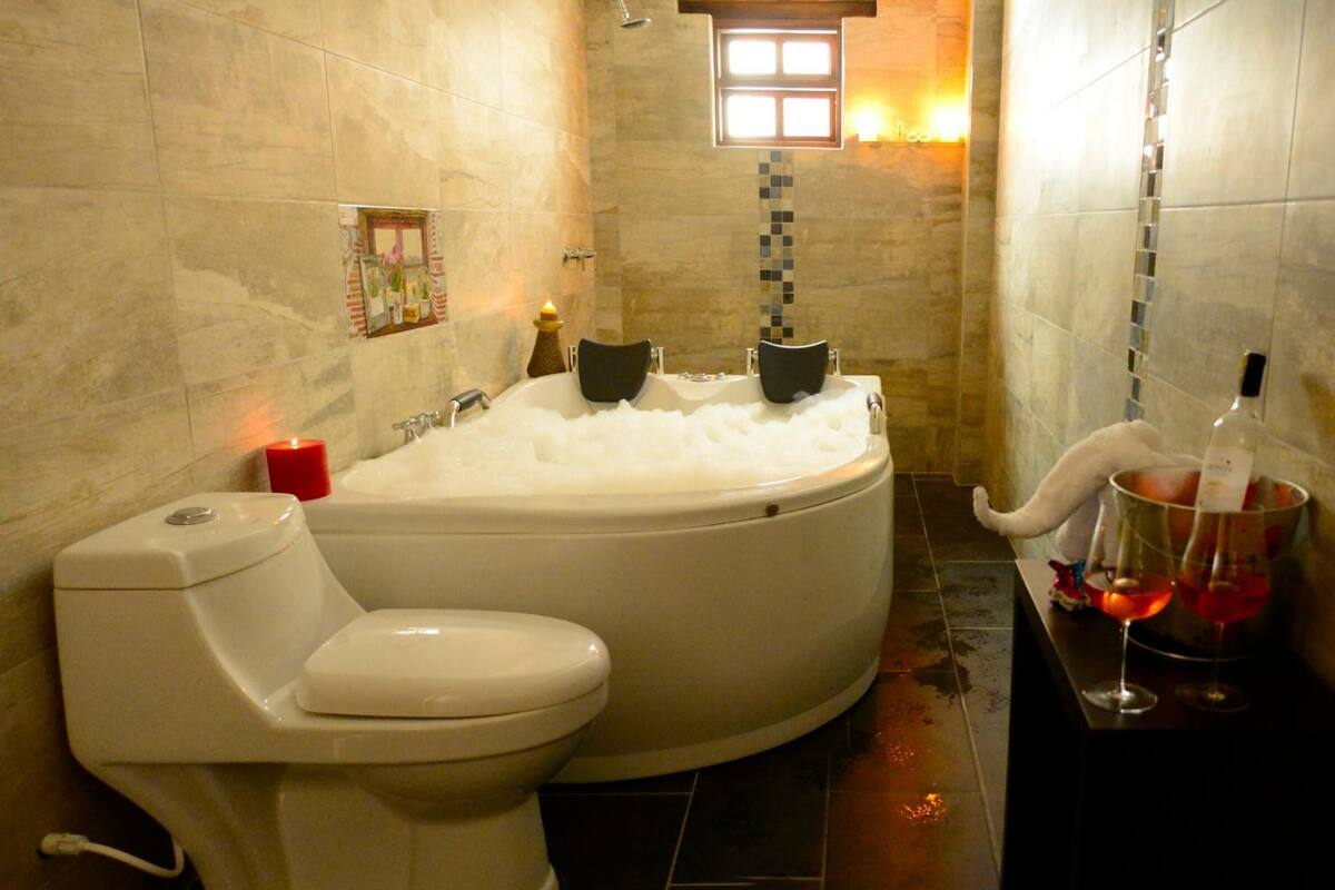 free toiletries, hair dryer, towels