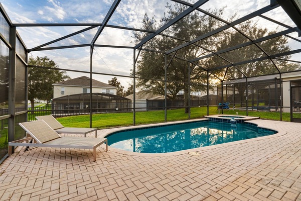Enjoy a refreshing dip in your very own private pool.