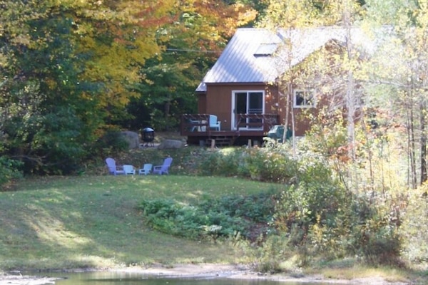 Our vacation home overlooks the pond and has views of the mountains