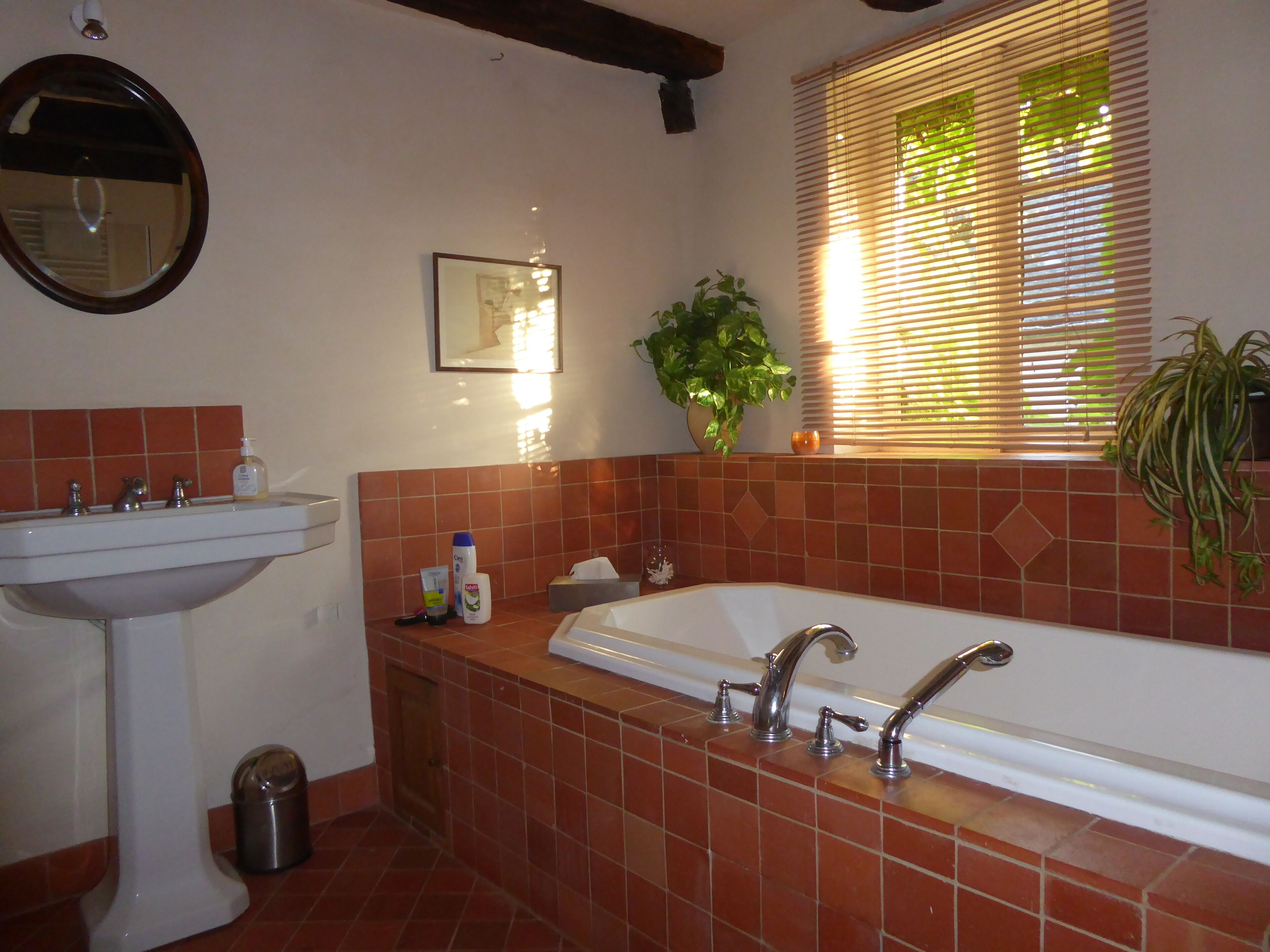 Ensemble douche/baignoire, sèche-cheveux, serviettes fournies, savon