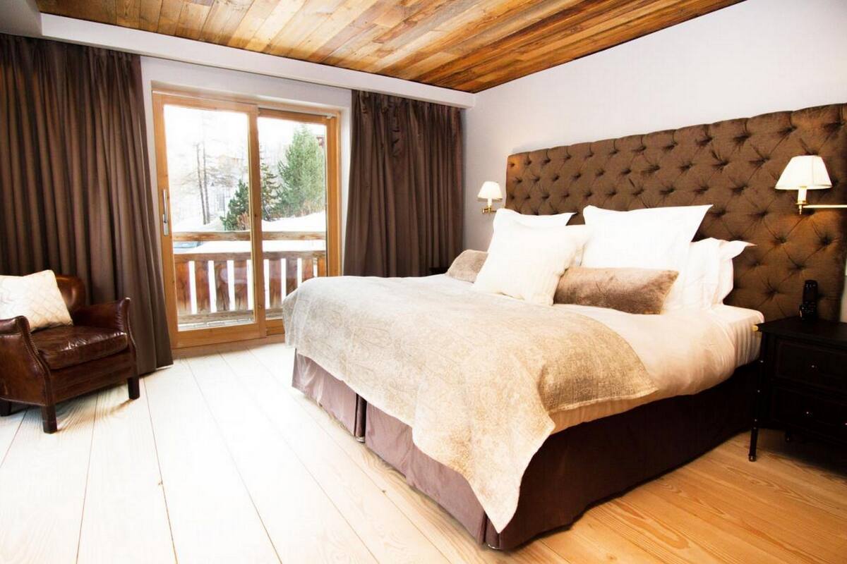 Deluxe-Chalet, 1 Queen-Bett, Nichtraucher, Bergblick | Balkon