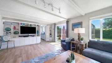 Smart TV, foosball, table tennis, books