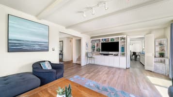 Smart TV, foosball, table tennis, books