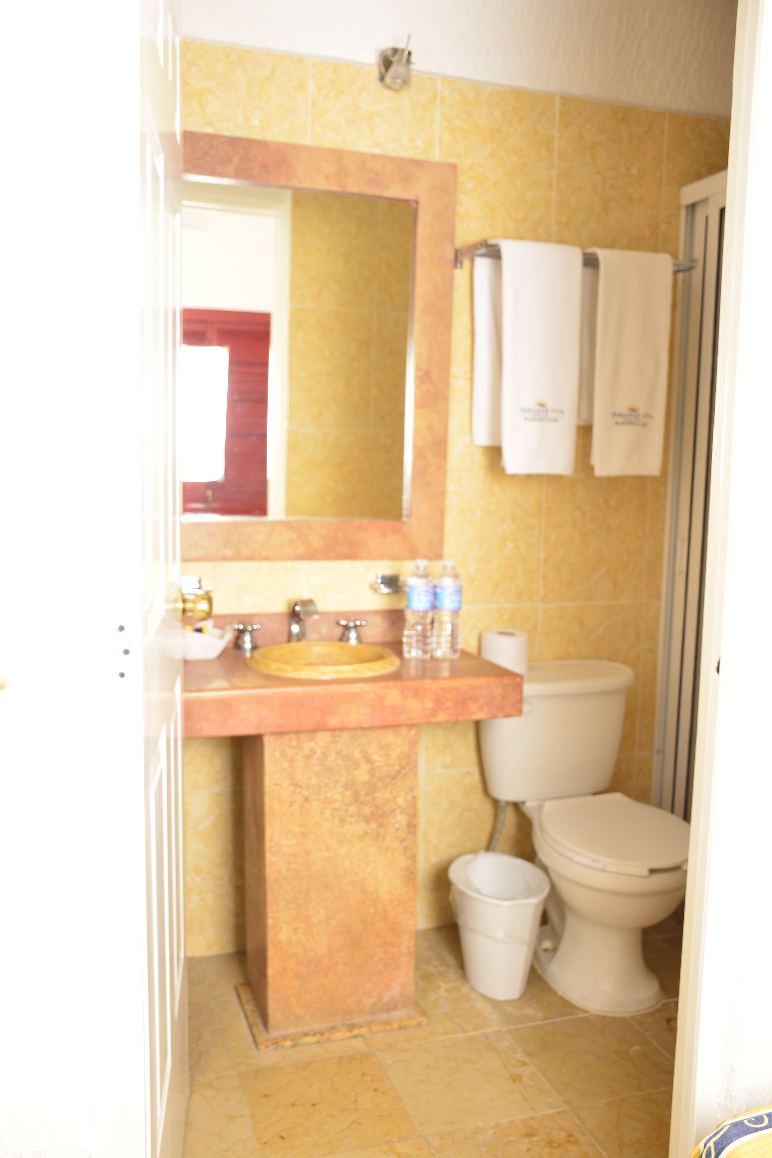 free toiletries, hair dryer, towels