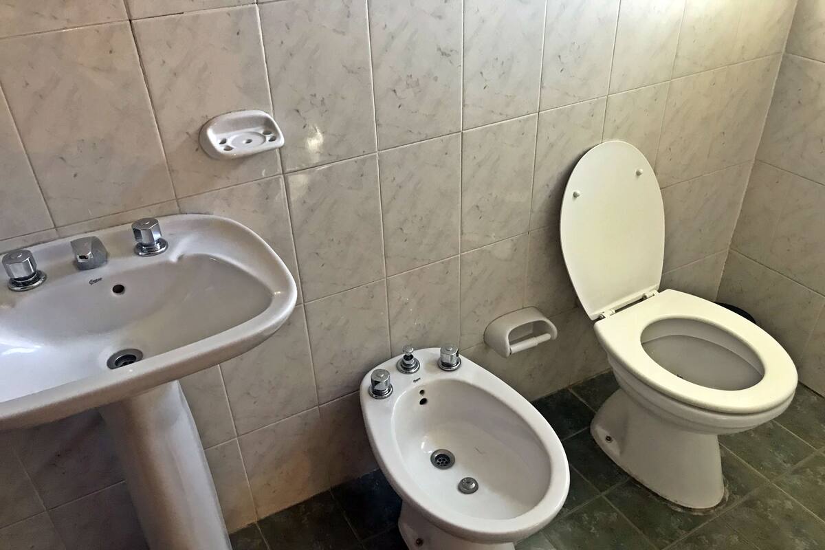 Shower, free toiletries, bidet, towels