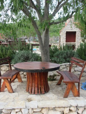 屋外ダイニングエリア