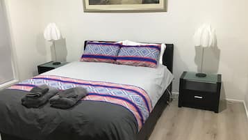 1 bedroom, iron/ironing board, bed sheets