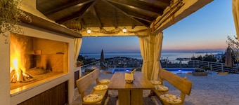 Amazing location with view on town, sea and islands..