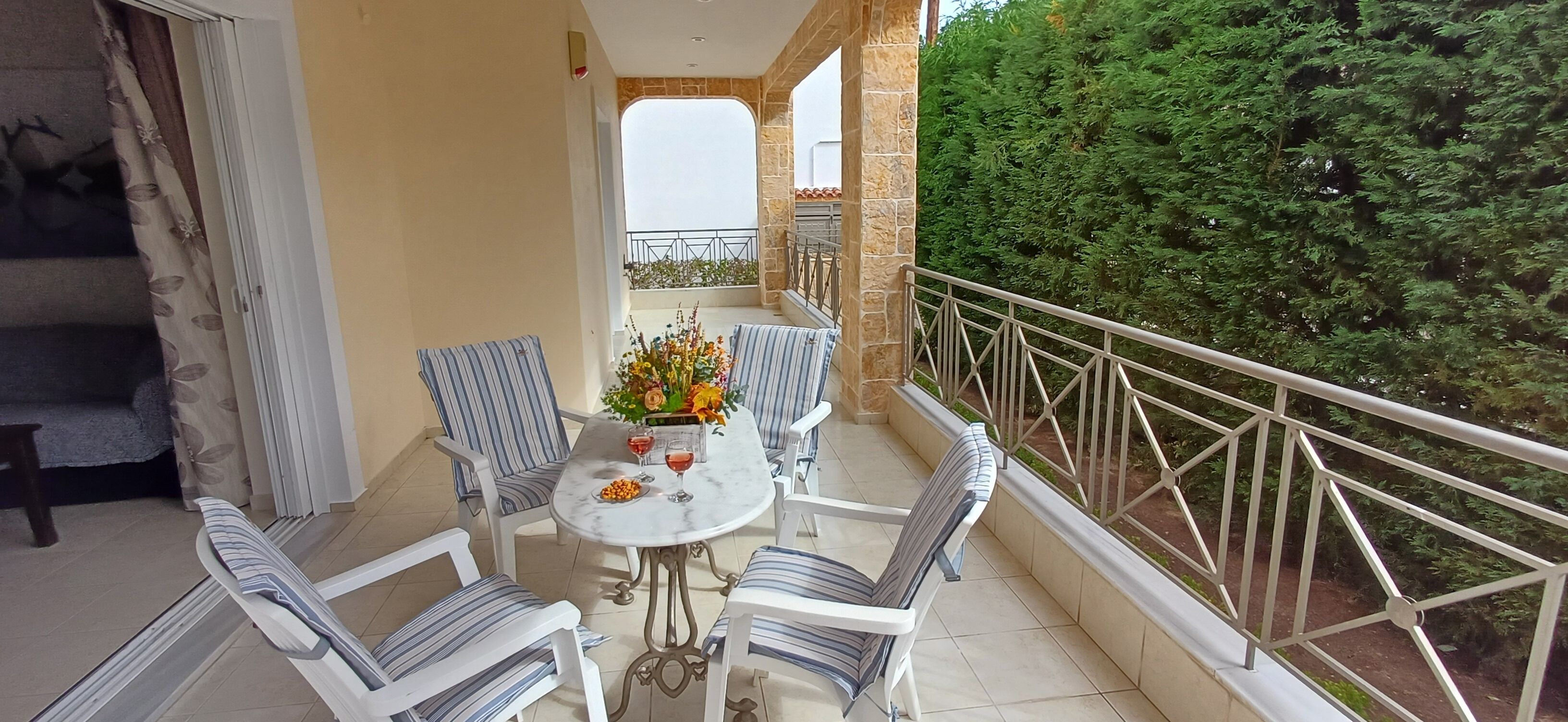 Comfort appartement, 3 slaapkamers, uitzicht op zee | Balkon