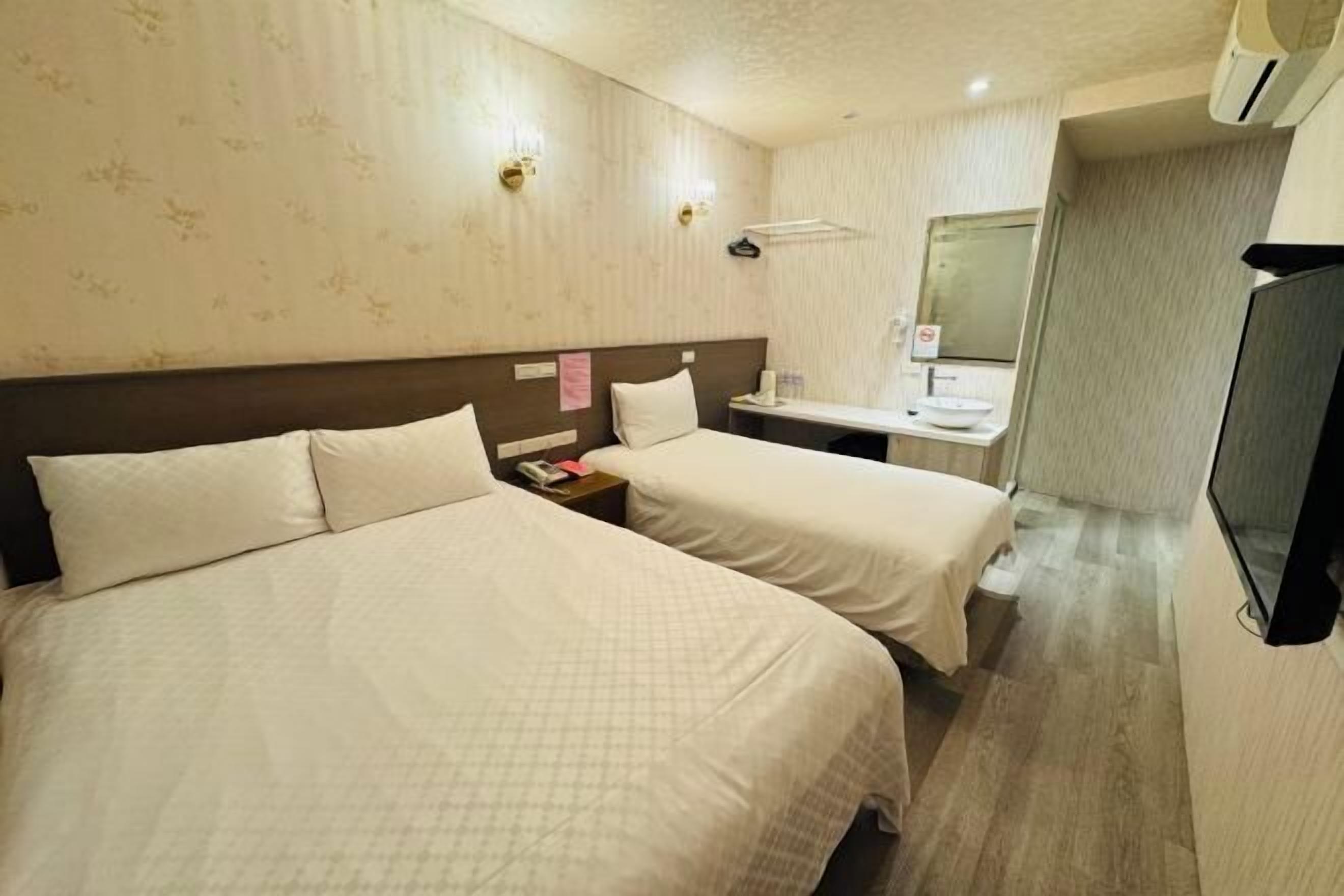 Desk, free WiFi, bed sheets