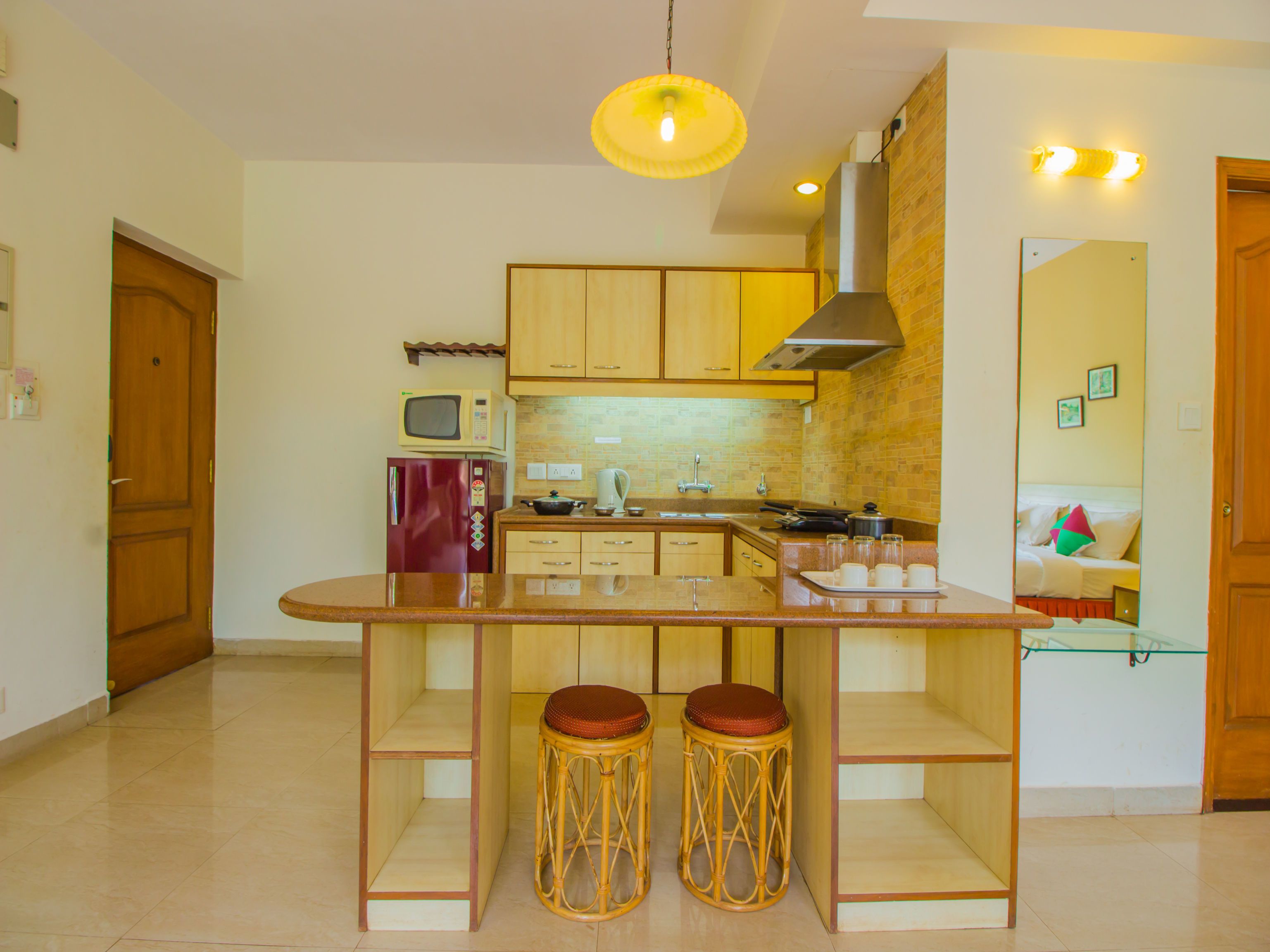 Double or Twin Room | Private kitchen | Fridge