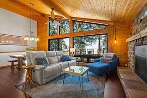 TV, fireplace, video games, books