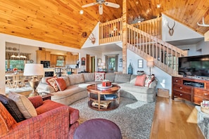 TV, fireplace, DVD player, foosball