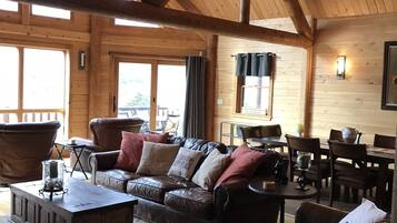 Télévision, cheminée, lecteur de DVD