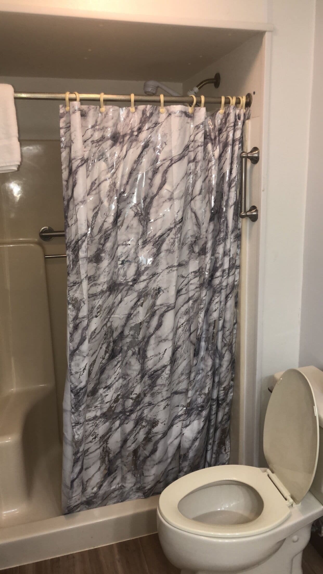 two bed suite | bathroom | hair dryer, towels