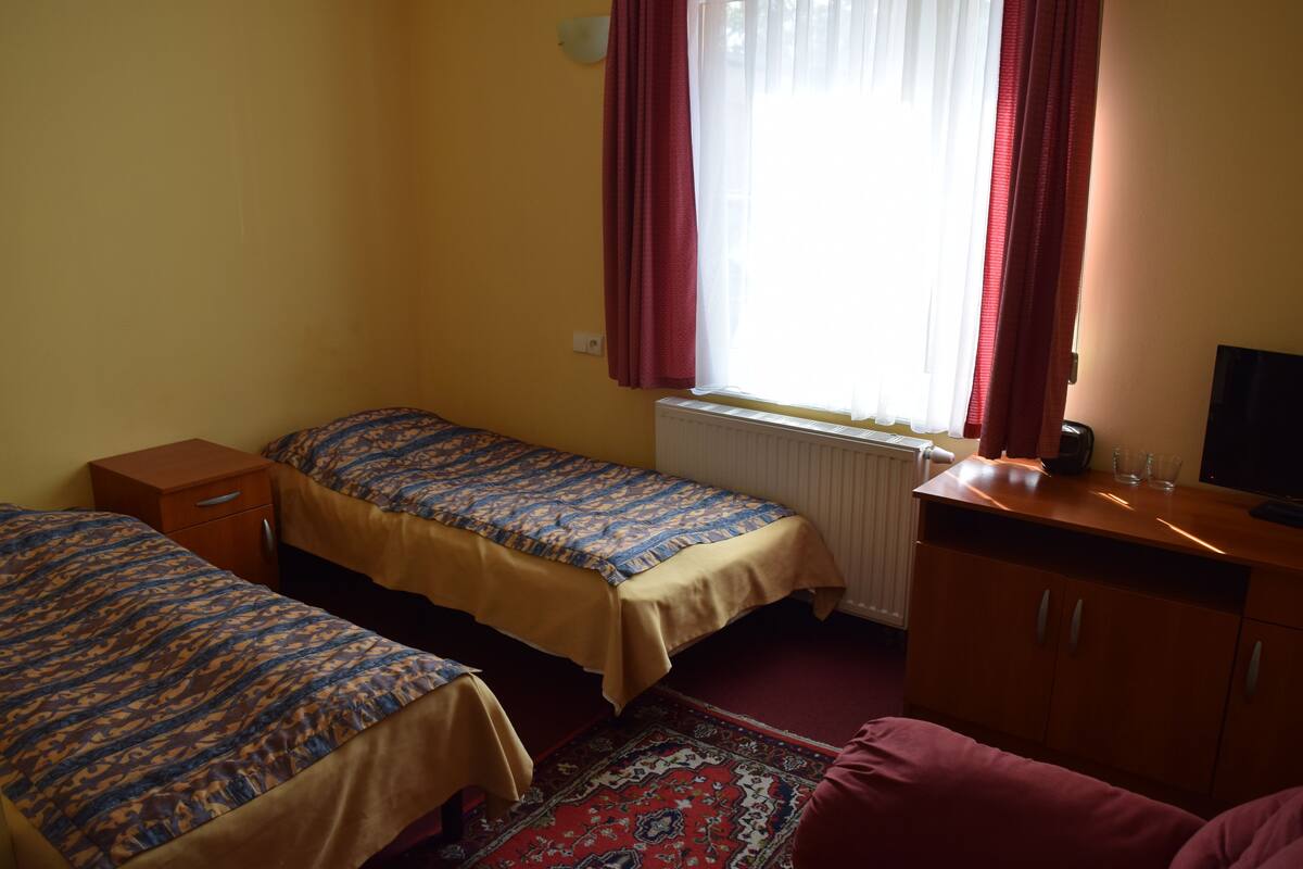 Blackout curtains, iron/ironing board, free WiFi, bed sheets