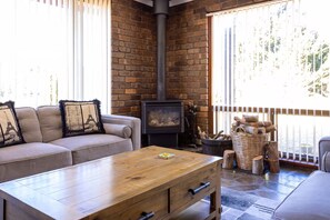 TV, fireplace, books - Leawarra stays in the farm - Fleurieu Peninsula (Pages Flat)