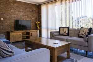 Una televisión, una chimenea, libros