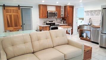 TV, fireplace, DVD player, books