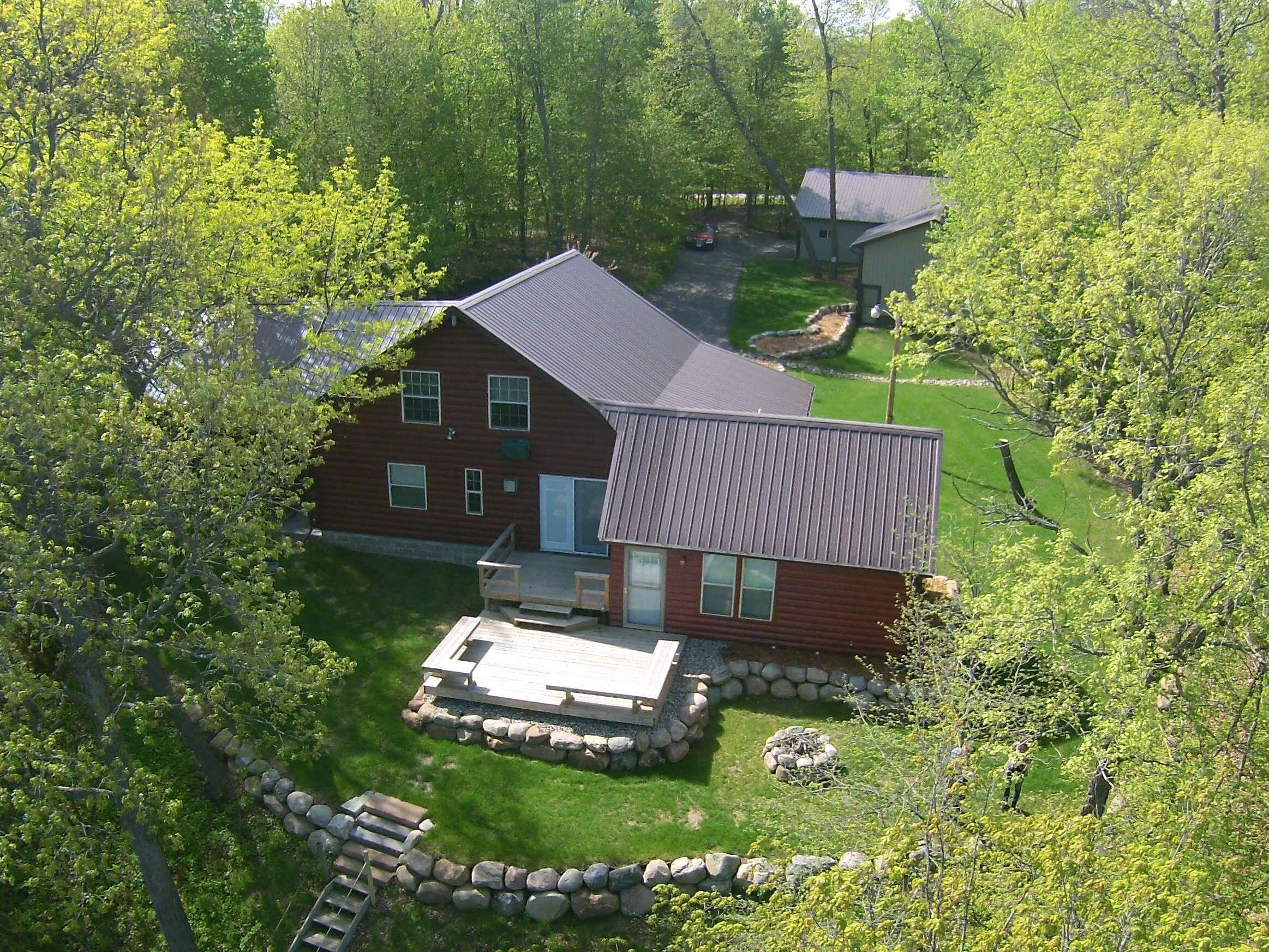Beautiful log home, with impressive view on Big Pine Lake near Perham, MN.