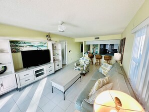 TV, ping pong, books - 2 Bedroom, 2 Bath Gulf Front Condo Suite Right On The Beach! (Indian Shores)