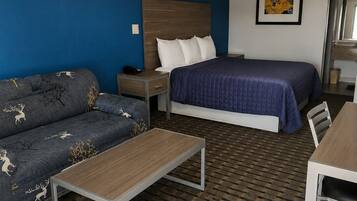 Quarto solteiro econômico, 1 cama King, para não fumantes | Individualmente decorados, individualmente mobiliados, escrivaninha