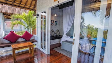 Deluxe Room, Pool Access, Sea View | 1 bedroom, minibar, in-room safe, desk