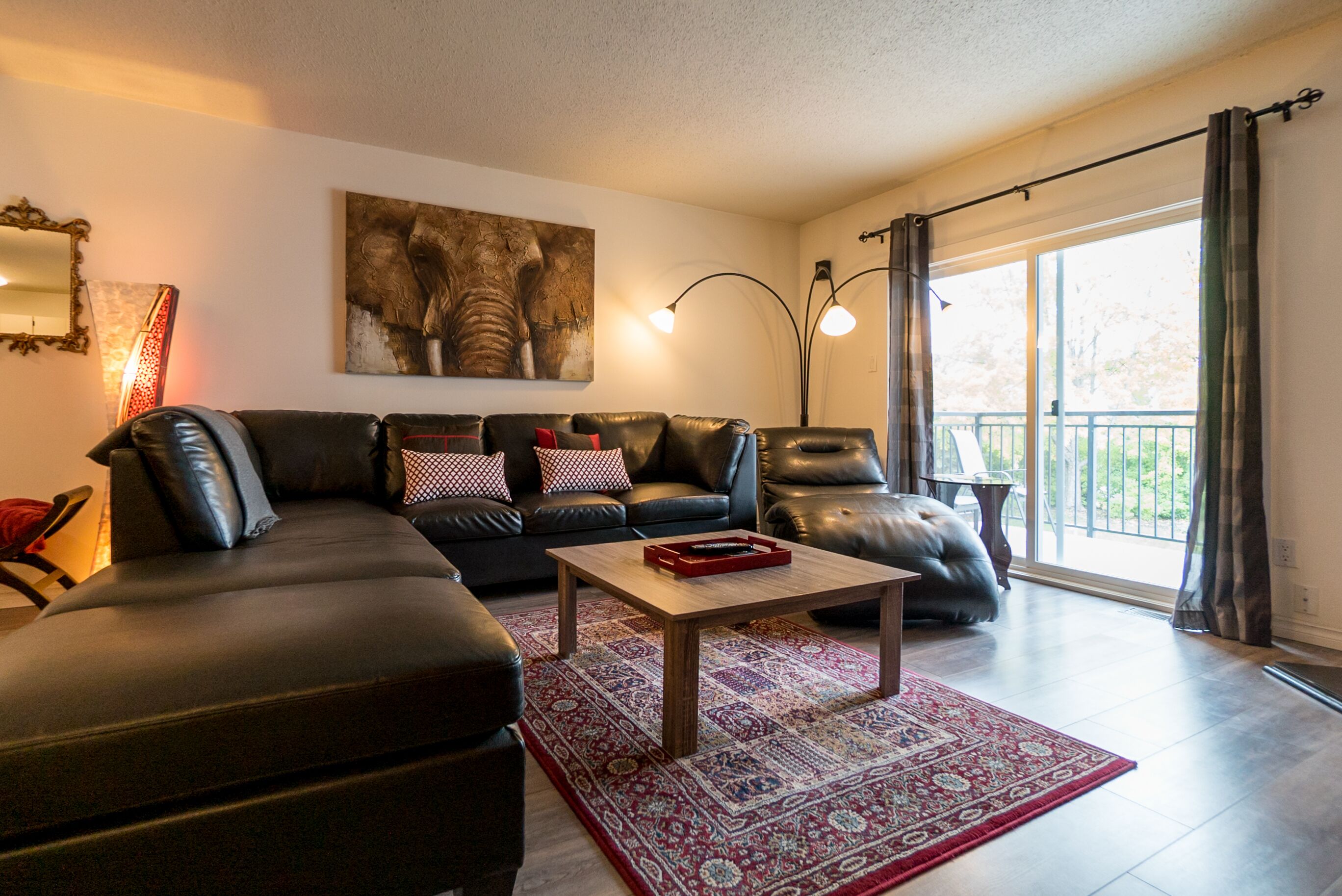 Smart TV, fireplace, DVD player, stereo