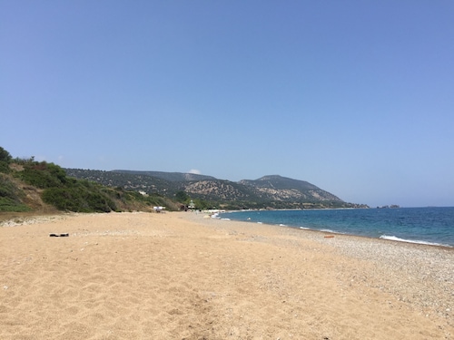 Beach Villa with Private Pool, 50m to Beach, Wifi, A/C, All Amenities