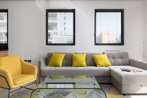 Deluxe-Apartment, 2 Schlafzimmer | Wohnzimmer