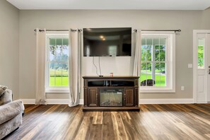 TV, fireplace, DVD player