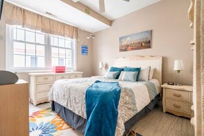 3 bedrooms, memory foam beds, desk, iron/ironing board