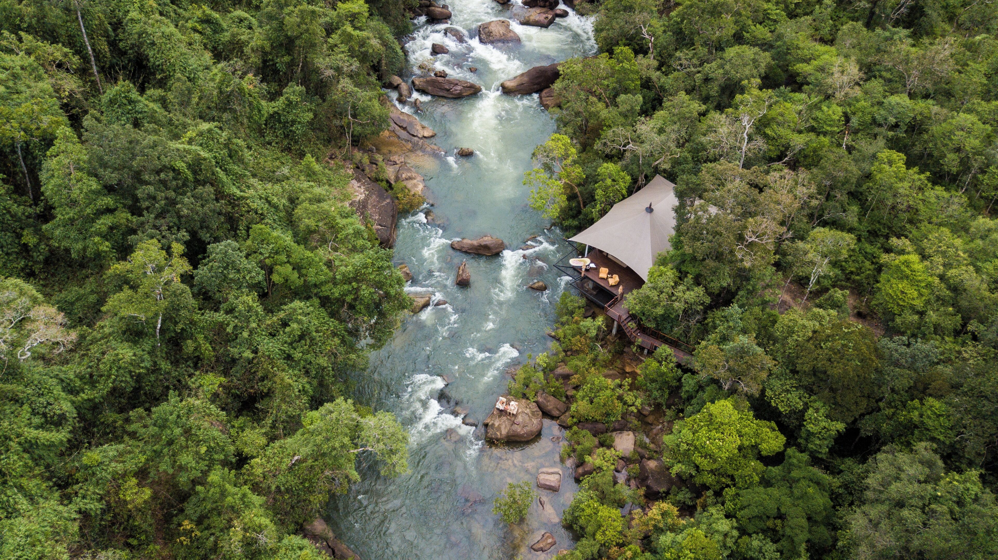 Waterfall Tent | Aerial view