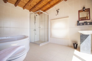 Villa, Sea View | Bathroom | Shower, hair dryer, towels - Villa Eftalya 2 (Kas)