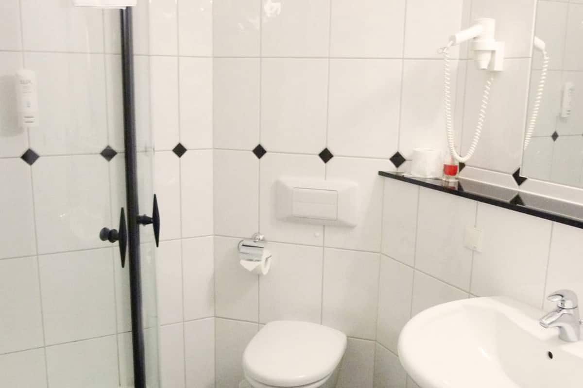 free toiletries, hair dryer, towels