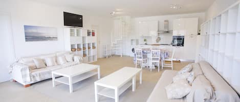 Apartment, 4 Bedrooms, Ground Floor | Living room | Flat-screen TV