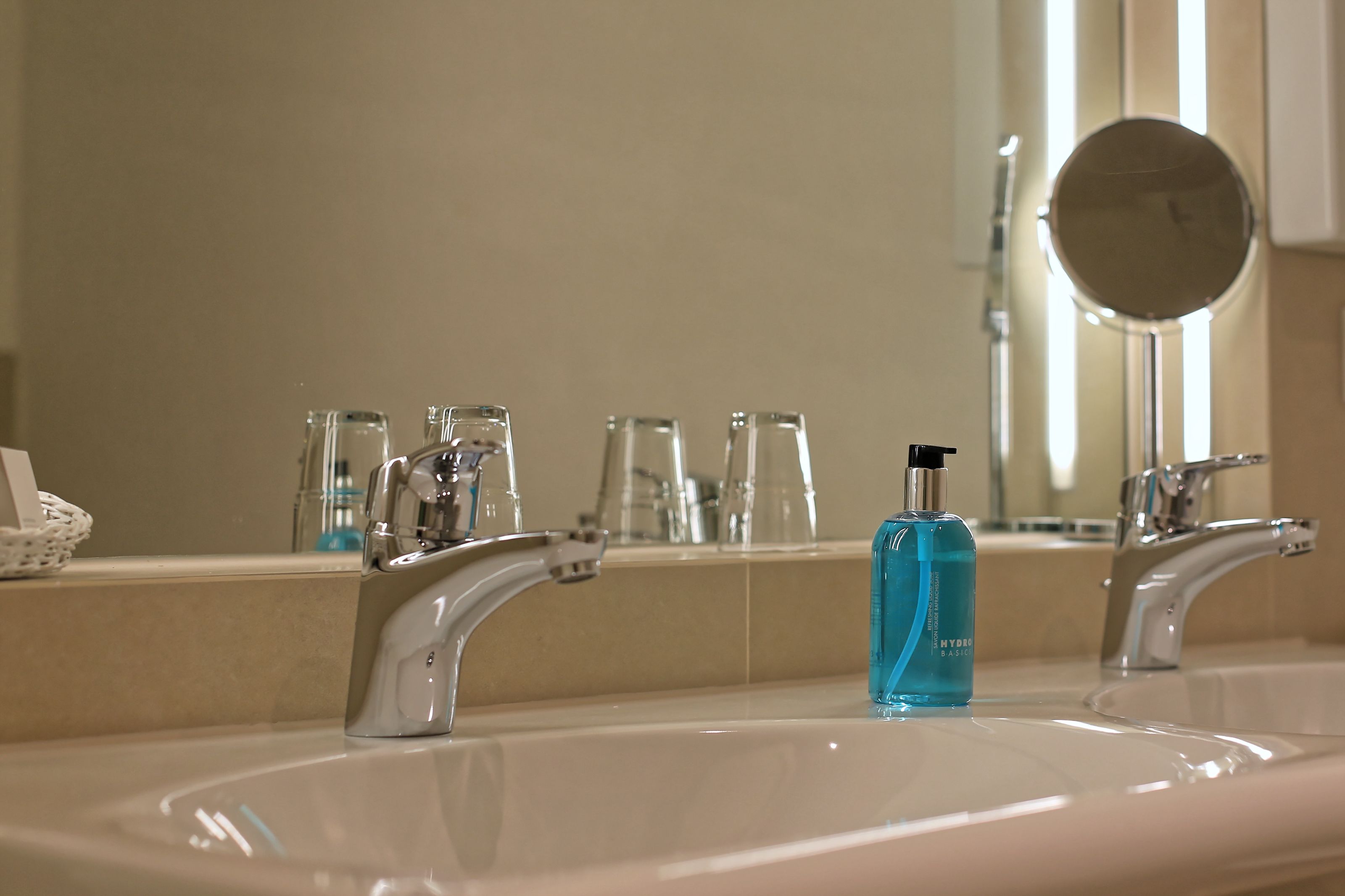 shower, hair dryer, bathrobes, towels