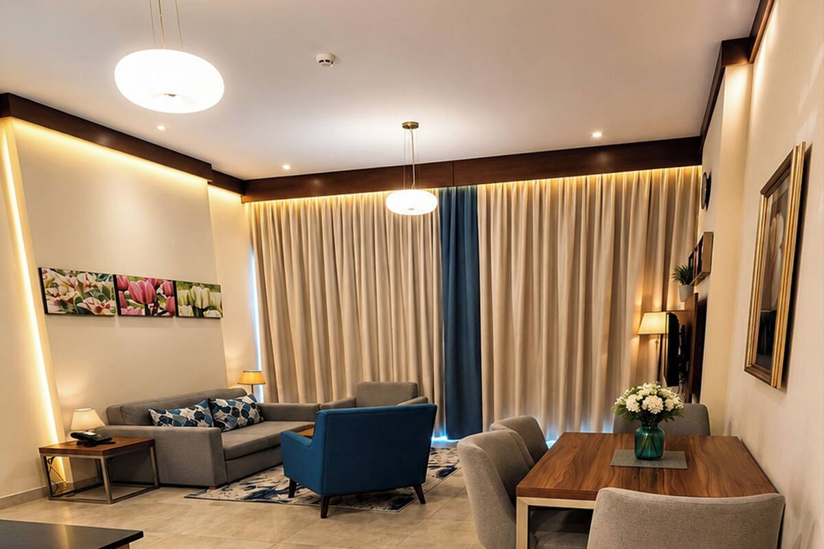 Superior Apartment, Accessible, Non Smoking | Living area | 32-inch flat-screen TV with satellite channels, TV
