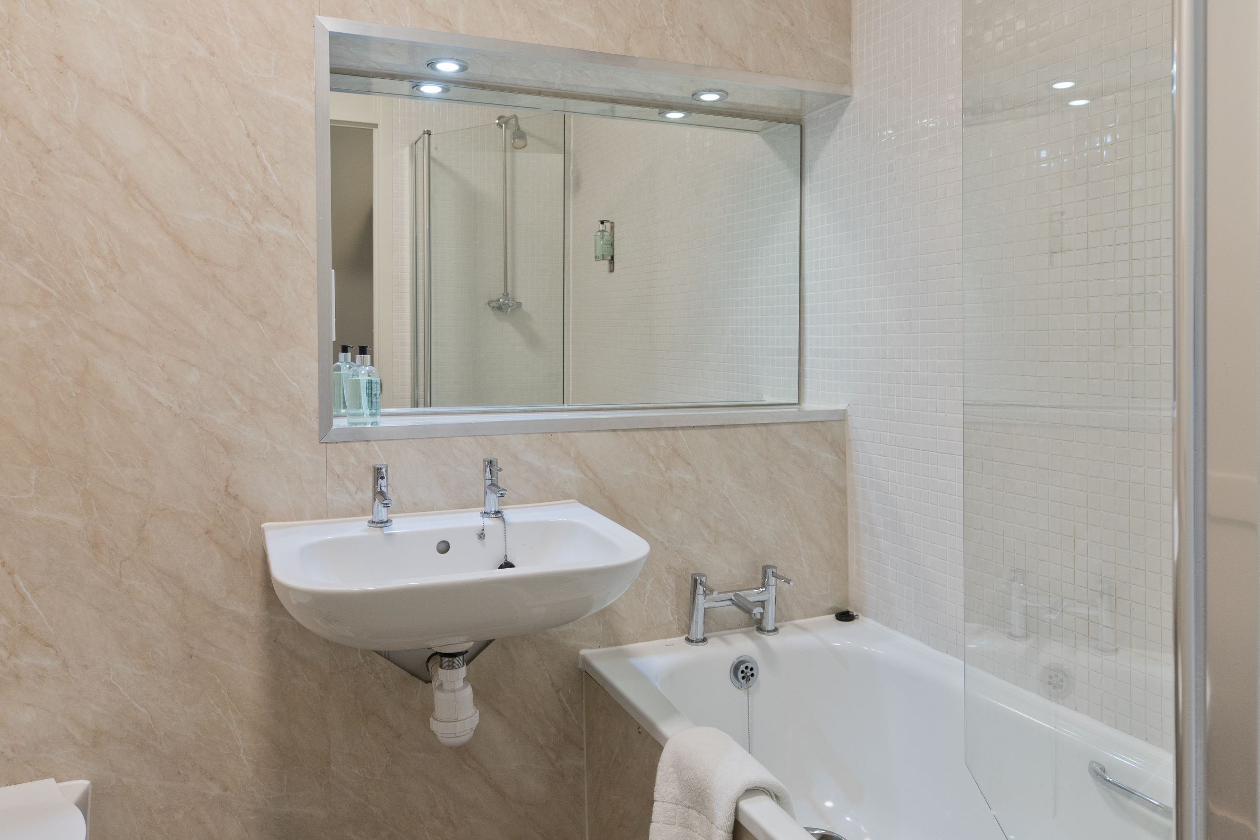 free toiletries, hair dryer, towels, soap