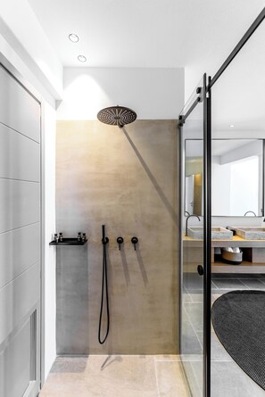 Luxury Villa, 3 Bedrooms, Private Pool, Sea View | Bathroom | Shower, rainfall showerhead, free toiletries, hair dryer