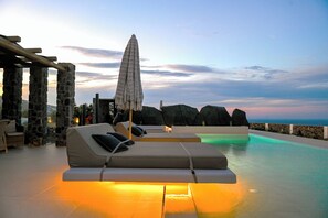 Leilighet – superior, 2 soverom, privat basseng, sjøutsikt | Terrasse/patio