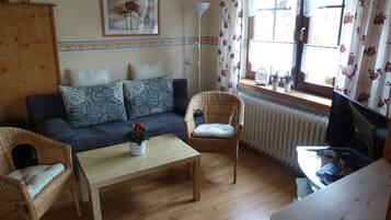 Căn hộ dành cho gia đình, hiên | Khu phòng khách | TV màn hình phẳng, đầu đĩa DVD