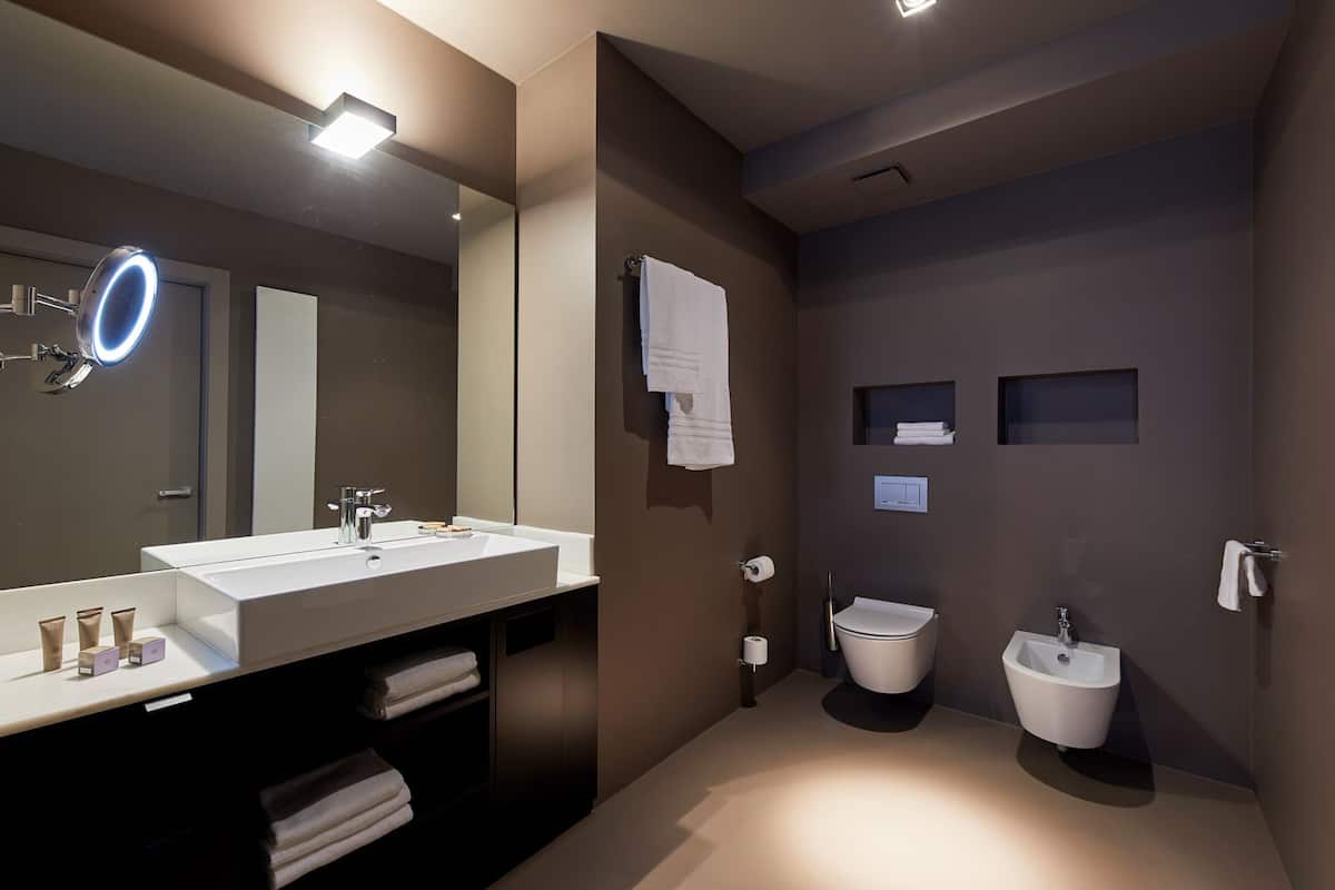 shower, free toiletries, hair dryer, slippers