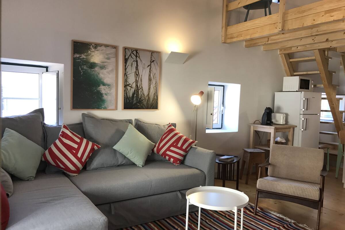 Appartement Duplex, en mezzanine (4D) | Coin séjour