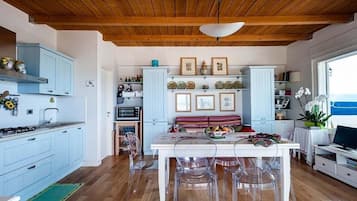 Condo, 2 Bedrooms, Sea View | Private kitchen | Full-sized fridge, oven, stovetop, cookware/dishes/utensils
