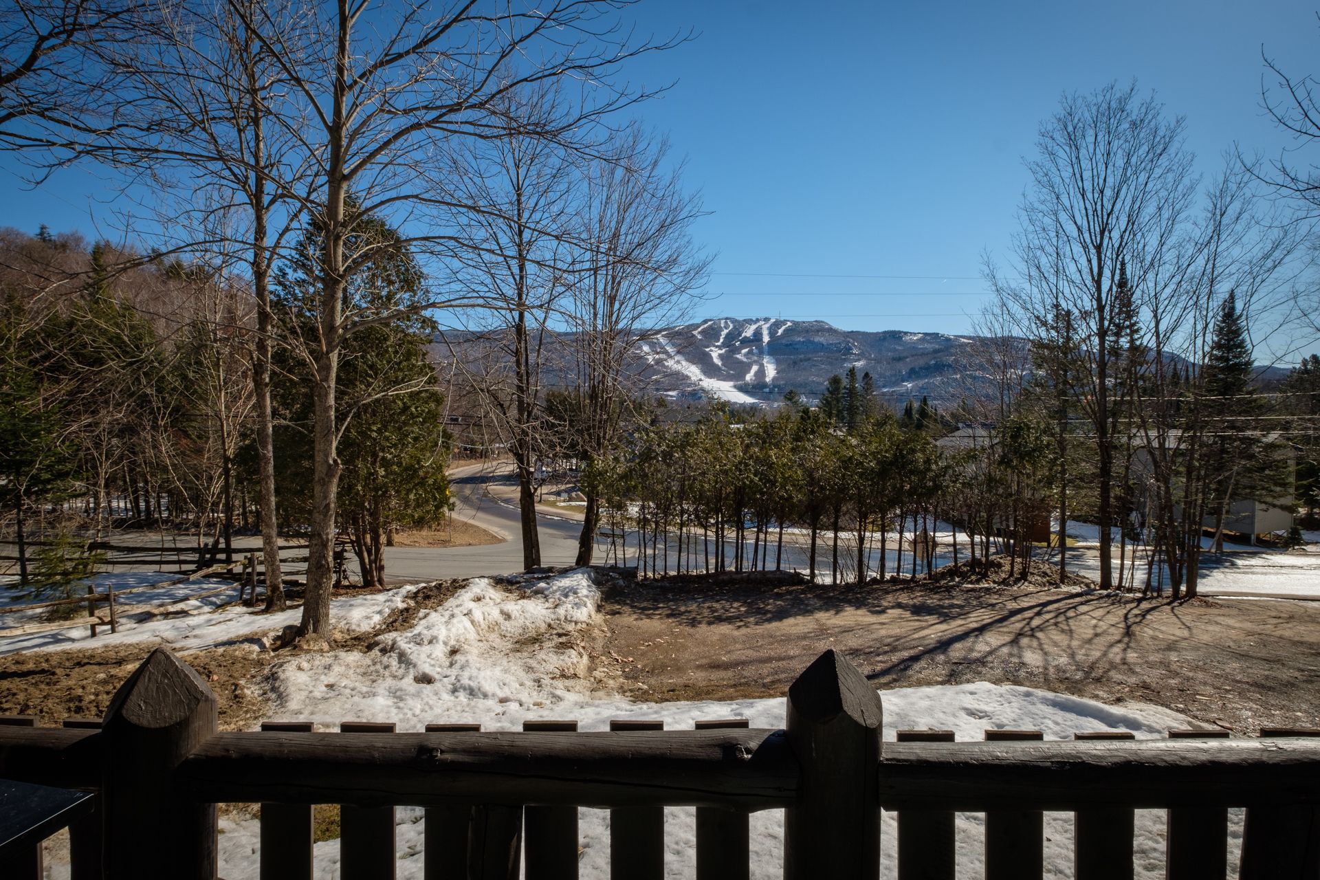A view of a mountain range with a clear sky.