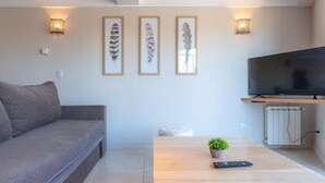 Apartment, Lake View | Living room | 43-inch Smart TV with cable channels, TV - Departamento con Vista en Pleno Centro (San Carlos de Bariloche)