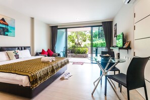 Classic Studio | Individually decorated, individually furnished, blackout drapes