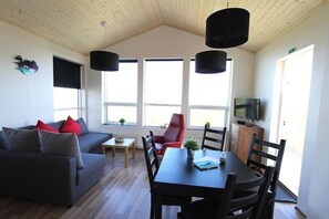 Cabin, 2 Bedrooms | Living area - Blue View Cabin 1A with Hot Tub (Bláskógabyggd)