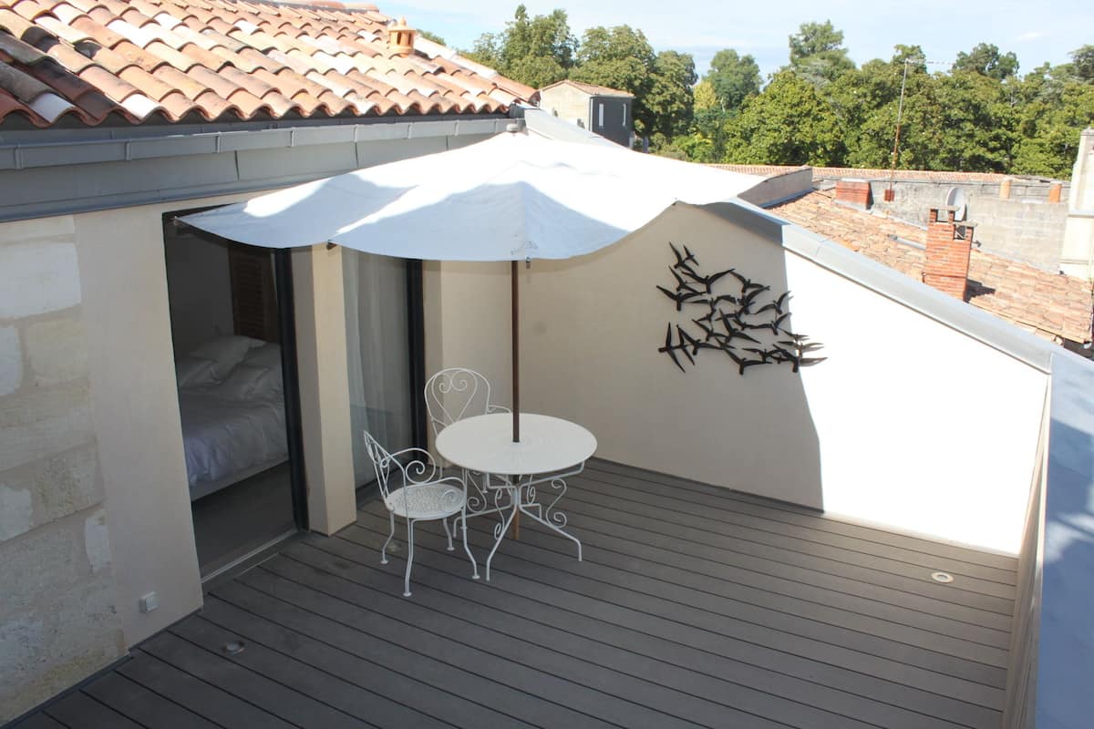 Quarto casal, terraço (île Aux Oiseaux) | Terraço/pátio
